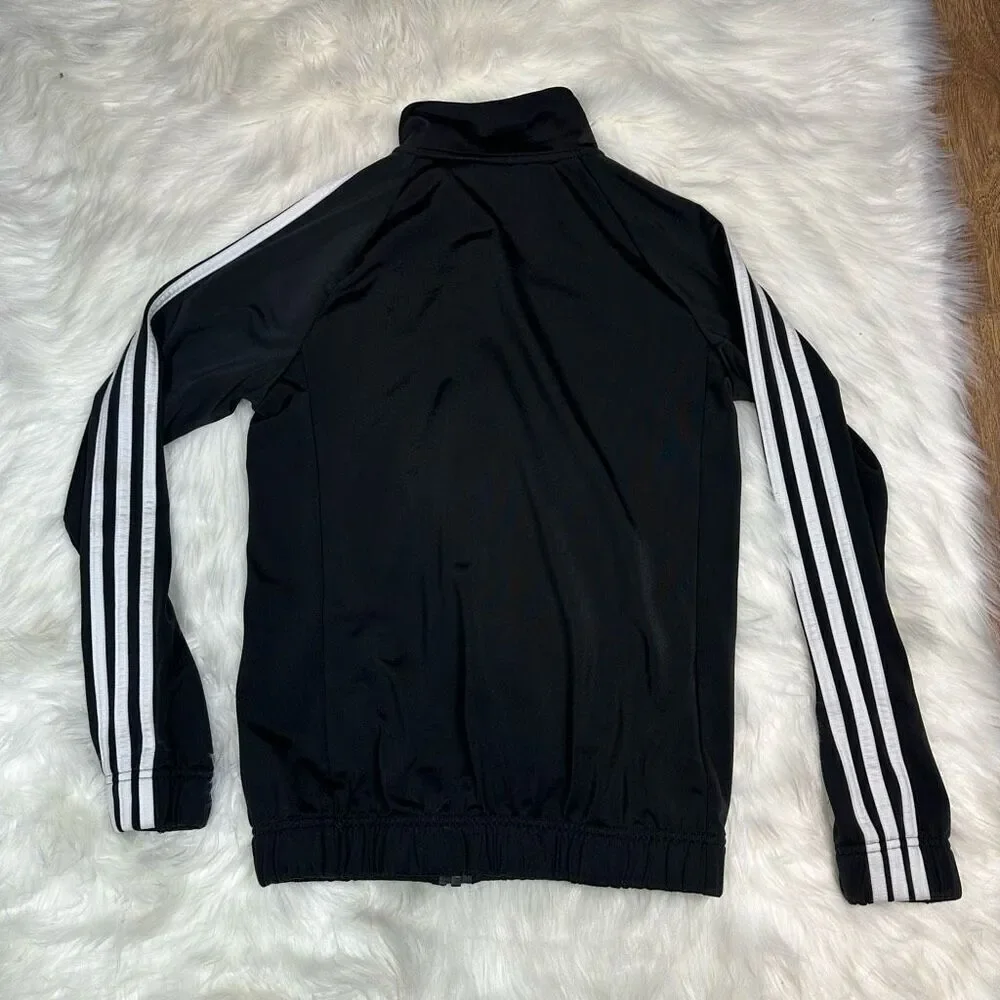 Adidas~Youth~Black Classic Full Zip Sports‎ Track Jacket~Size Small (8-10)
